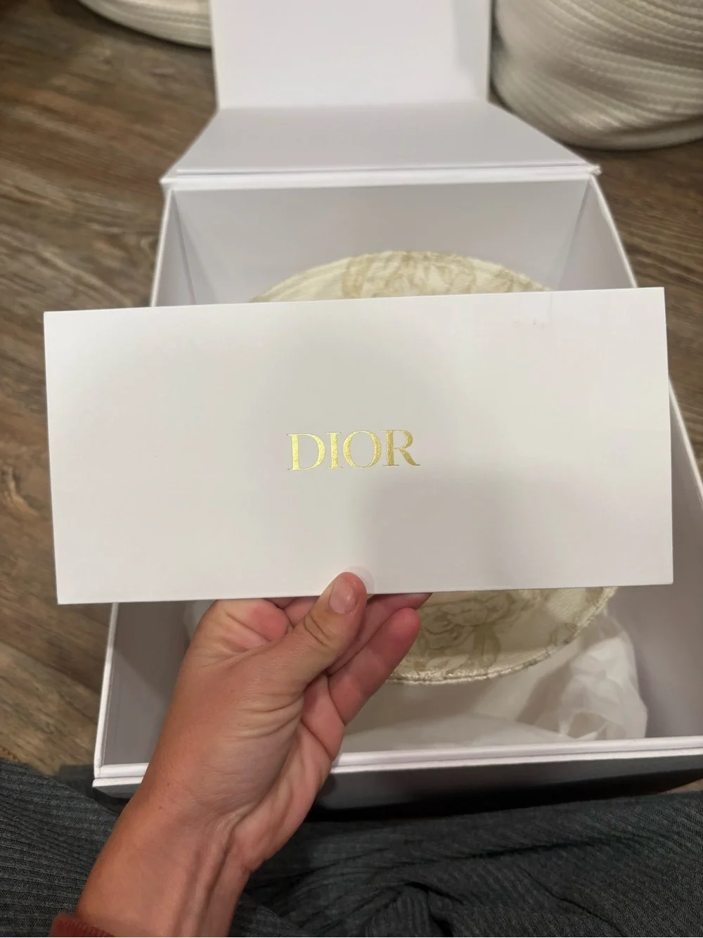 Dior Cream Toile de Jouy Embroidered Band Bucket Hat